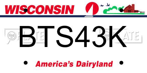 BTS43K Wisconsin License Plate