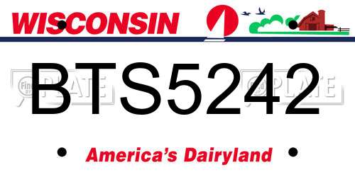 BTS5242 Wisconsin License Plate
