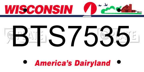 BTS7535 Wisconsin License Plate