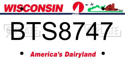 BTS8747 Wisconsin License Plate