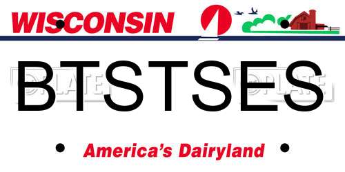 BTSTSES Wisconsin License Plate