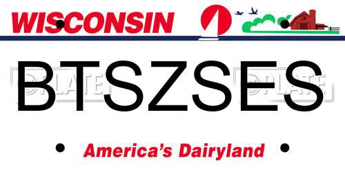 BTSZSES Wisconsin License Plate