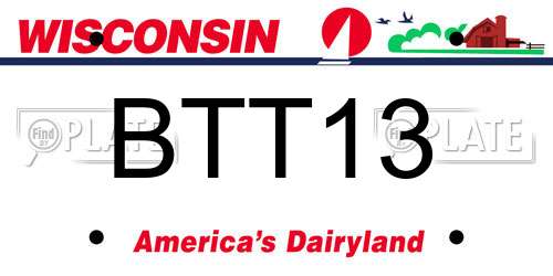 BTT13 Wisconsin License Plate