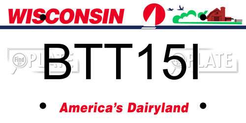 BTT15I Wisconsin License Plate