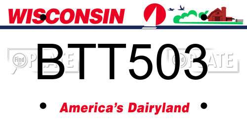 BTT503 Wisconsin License Plate
