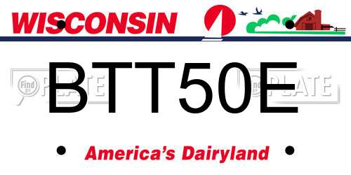 BTT50E Wisconsin License Plate