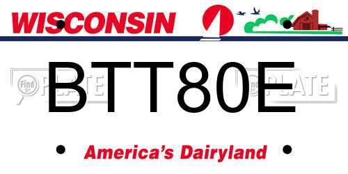 BTT80E Wisconsin License Plate