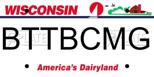 BTTBCMG Wisconsin License Plate