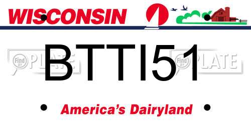 BTTI51 Wisconsin License Plate