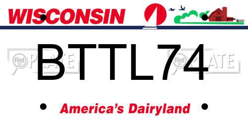 BTTL74 Wisconsin License Plate