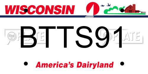 BTTS91 Wisconsin License Plate