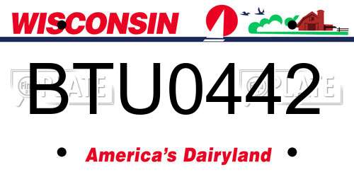 BTU0442 Wisconsin License Plate