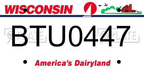BTU0447 Wisconsin License Plate