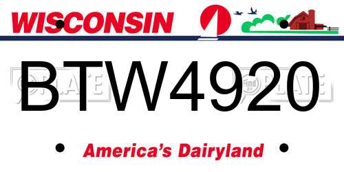BTW4920 Wisconsin License Plate