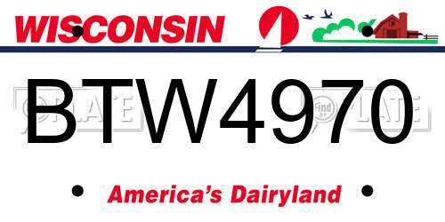 BTW4970 Wisconsin License Plate