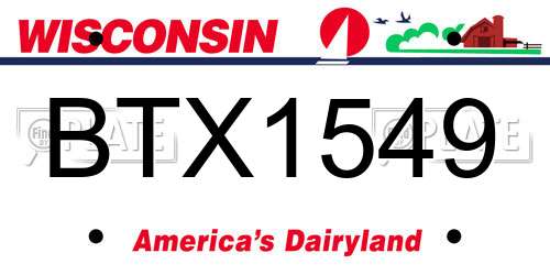 BTX1549 Wisconsin License Plate