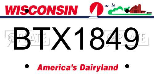 BTX1849 Wisconsin License Plate