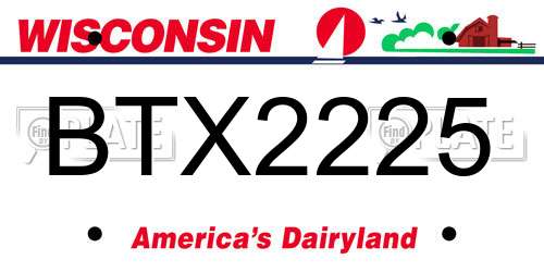 BTX2225 Wisconsin License Plate