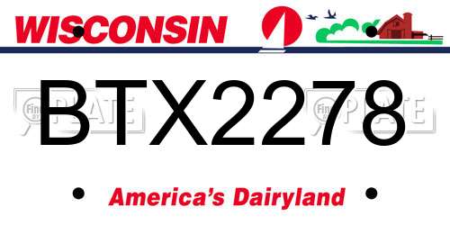 BTX2278 Wisconsin License Plate