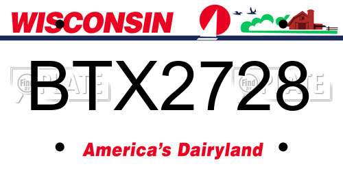 BTX2728 Wisconsin License Plate