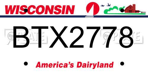 BTX2778 Wisconsin License Plate