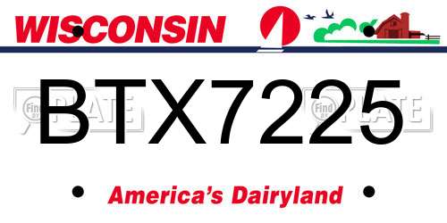 BTX7225 Wisconsin License Plate