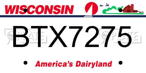 BTX7275 Wisconsin License Plate