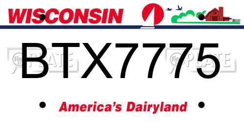 BTX7775 Wisconsin License Plate