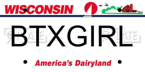 BTXGIRL Wisconsin License Plate