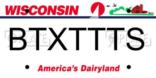 BTXTTTS Wisconsin License Plate