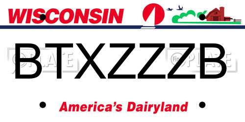 BTXZZZB Wisconsin License Plate