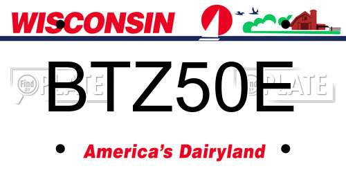 BTZ50E Wisconsin License Plate