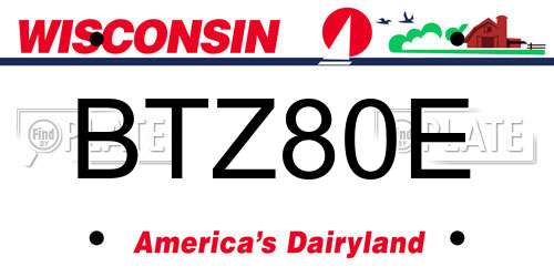 BTZ80E Wisconsin License Plate