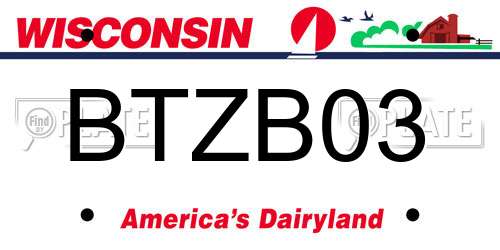 BTZB03 Wisconsin License Plate