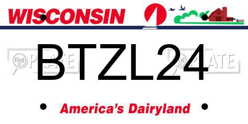 BTZL24 Wisconsin License Plate