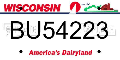 BU54223 Wisconsin License Plate