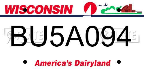 BU5A094 Wisconsin License Plate