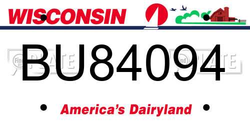 BU84094 Wisconsin License Plate