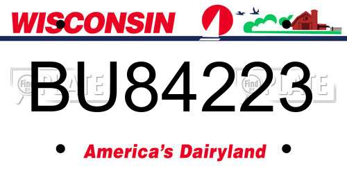 BU84223 Wisconsin License Plate