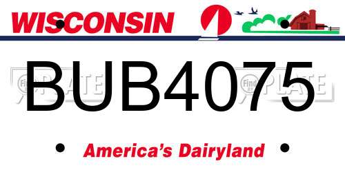 BUB4075 Wisconsin License Plate