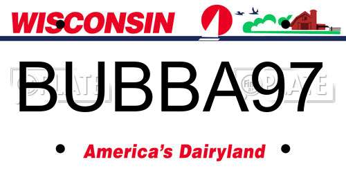 BUBBA97 Wisconsin License Plate
