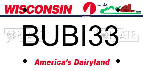BUBI33 Wisconsin License Plate