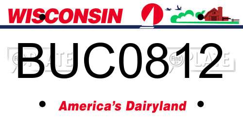 BUC0812 Wisconsin License Plate