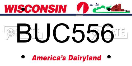 BUC556 Wisconsin License Plate