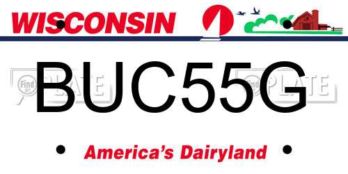 BUC55G Wisconsin License Plate