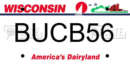 BUCB56 Wisconsin License Plate