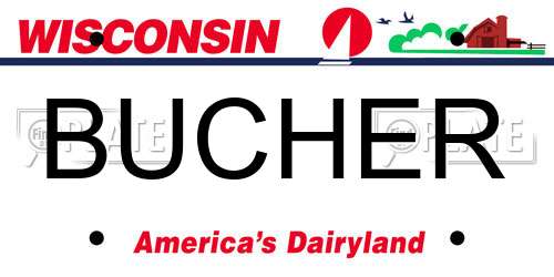 BUCHER Wisconsin License Plate