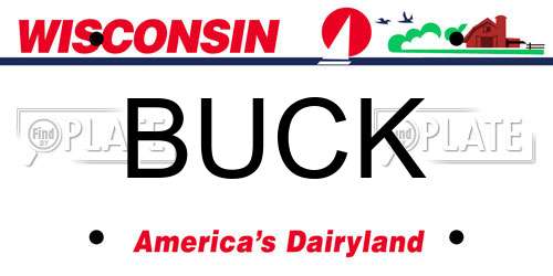 BUCK Wisconsin License Plate