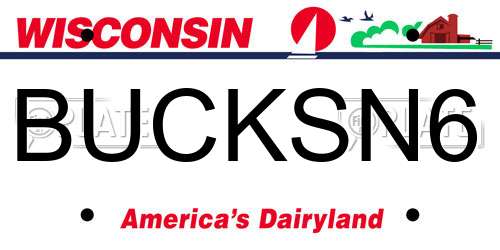 BUCKSN6 Wisconsin License Plate