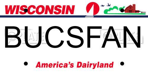 BUCSFAN Wisconsin License Plate